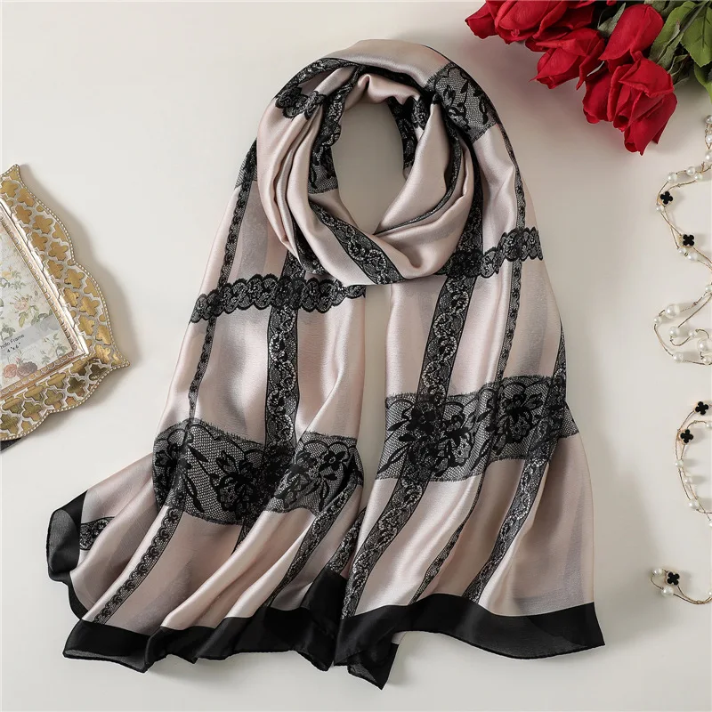 Новинка 2019 женский большой шелковый шарф размер с принтом шали и палантины