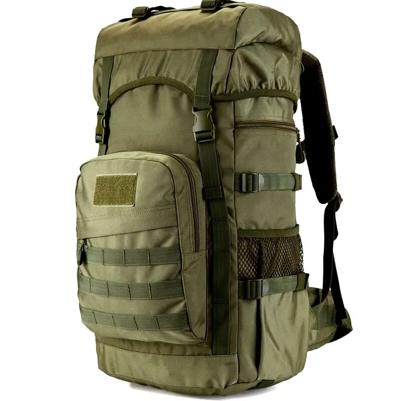 army green 50л военный тактический рюкзак для наружного использования большая емкость походные сумки альпинистская сумка мужской походный рюкзак дорожный рюкзак - Цвет: army green