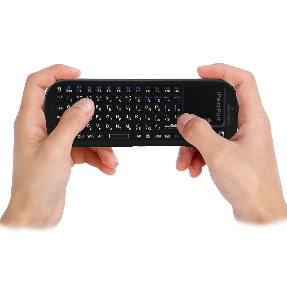 IPazzPort русская 2 4 GHz Мини Портативная Беспроводная клавиатура Air Mouse с тачпадом для