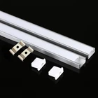 10-20 шт., светодиодный алюминиевый профиль для 5050 5730 LED Hard Bar светодиодный светильник, алюминиевый чехол с крышкой