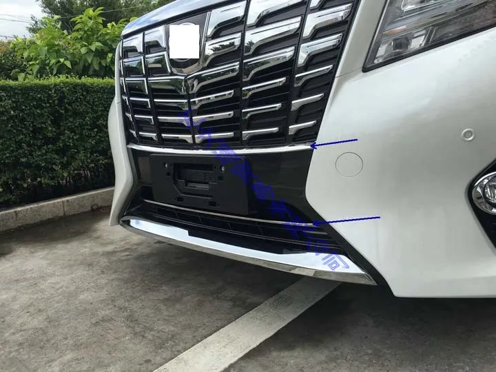 For 2016 2017 2018 Toyota luxuriousness Edition Alphard ABS Chrome Front Bumper Skid Protector Guard Plate trim strip | Автомобили и