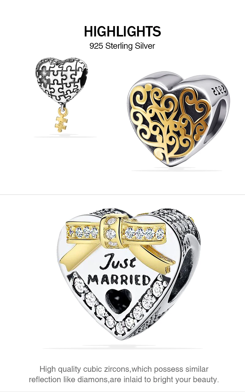Strollgirl New Collection Romantic 925 Sterling Silver Love Heart Charm Beads Fit Original Pandora Bracelet Jewelry Accessories
