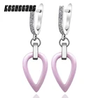 Женские керамические серьги, розовые серьги из нержавеющей стали, украшения для вечеринок, модный подарок