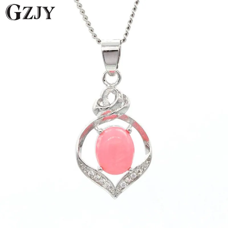 GZJY Charming Gold Color Natural Zircon Pink Coral Pendant Necklaces For Women Fashion Jewelry Birthday Best Friends Gifts H08-2 | Украшения