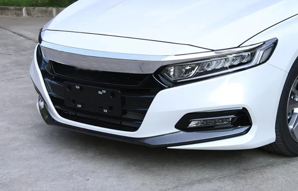 Хромированный ABS передний бампер Передняя Крышка для губ отделка 3 шт Honda Accord 2018