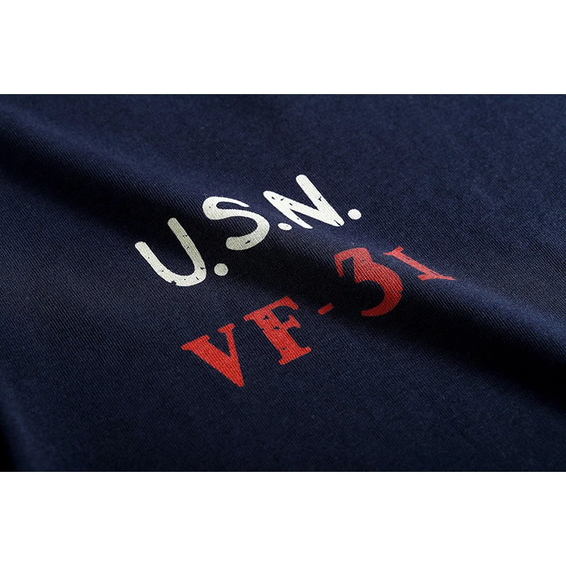 Летняя USN футболка с принтом и карманом Мужская хлопковая модная из хлопка