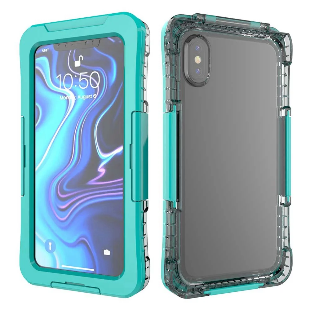 Светло-голубой Водонепроницаемый мобильный чехол для телефона для iPHONE Xr XS MAX прозрачный ПВХ герметичный подводный сотовый смартфон сухой Чехол Водонепроницаемый чехол s - Цвет: Светло-голубой