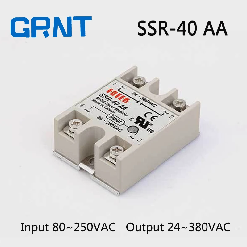 Фото SSR 40AA Однофазный AC в твердотельный релейный вход 80 ~ 250VAC выход 24 380VAC Реле SSR 40AA Однофазный AC в твердотельный релейный вход 80 ~ 250VAC выход 24 380VAC Реле