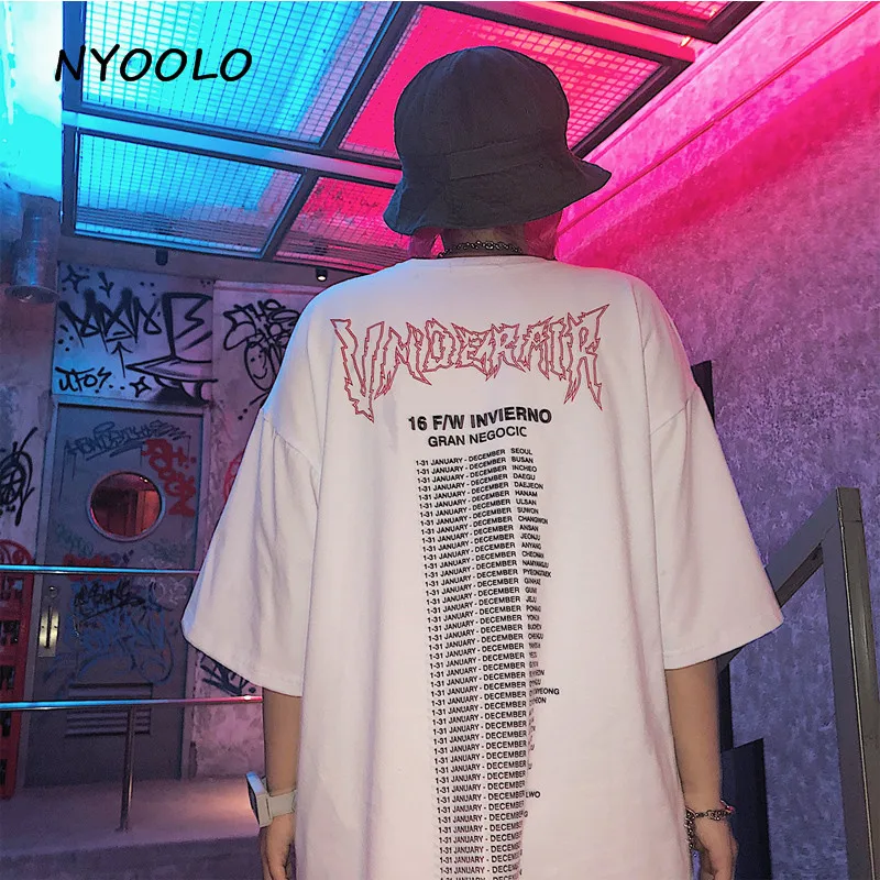 NYOOLO Harajuku стильная футболка с принтом черепа и буквами, Повседневная Уличная футболка с коротким рукавом в стиле хип-хоп, женская/Мужская одежда, топы, футболки