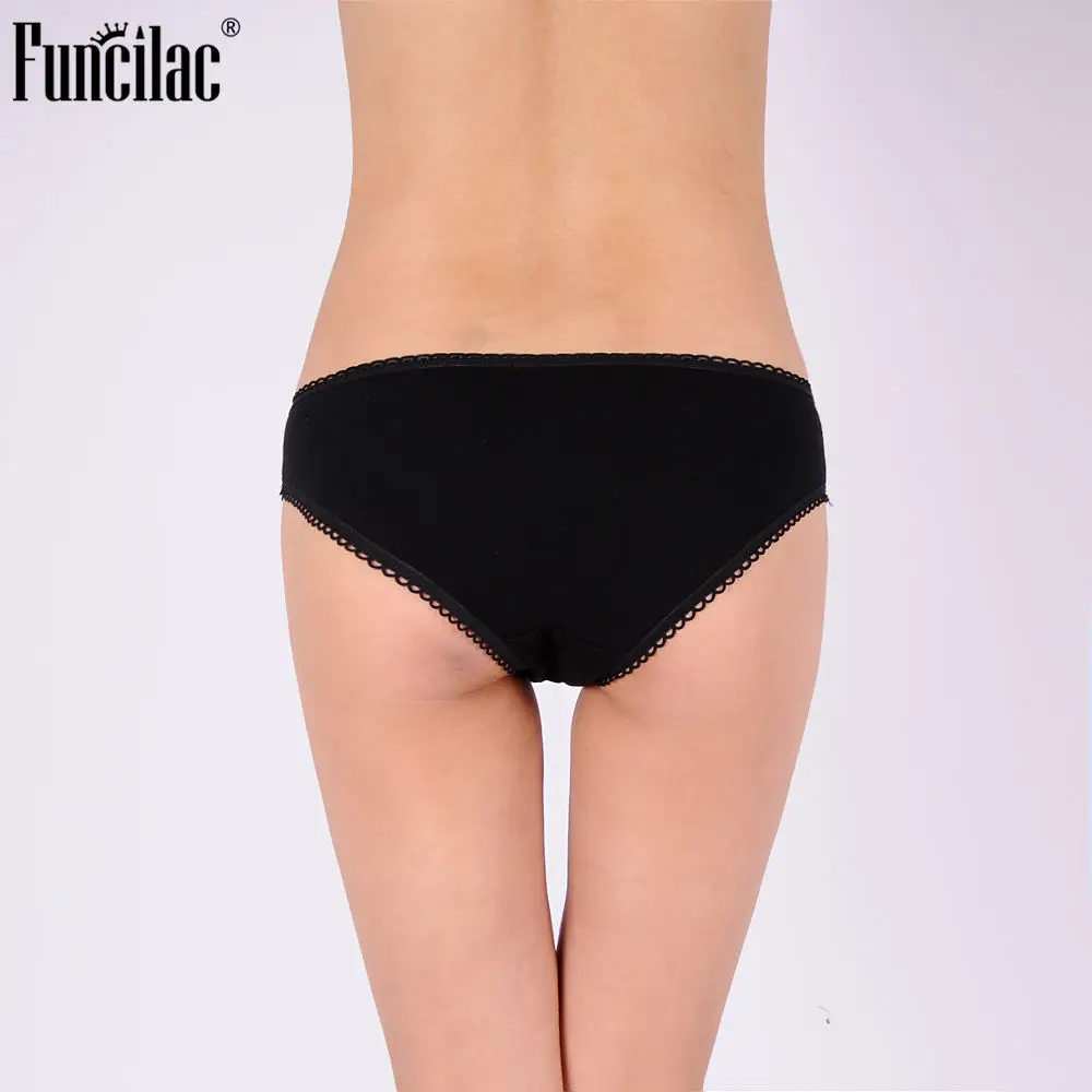 FUNCILAC Sexy Underwear Women Cotton Cute Panties Briefs Bow Print Bikini Lady Intimate Girl Underpants 3Pcs/Lot M-XLComfortable |