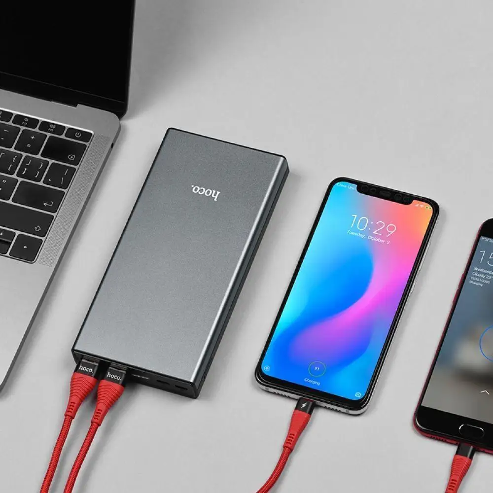 HOCO 30000 мАч Внешний аккумулятор QC3.0 PD Быстрая быстрая зарядка Powerbank светодиодный