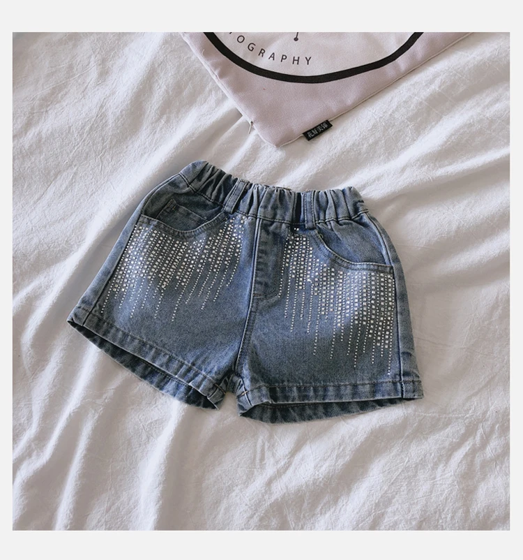 

Girls Denim Shorts 2019 Summer Girls Shorts Jeans Children Kids Cowboy Shorts personality casual Sequin Clothes
