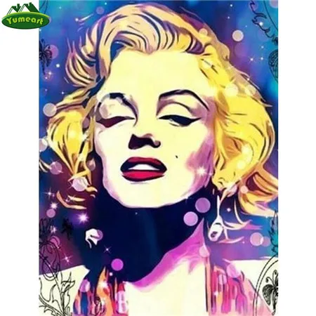 5902126 YUMEART 5D Square Diamond Painting Marilyn Monroe Diamond Embroidery Star Picture of Rhinestones Home Decoration Beautiful Women - Цвет: 5902126