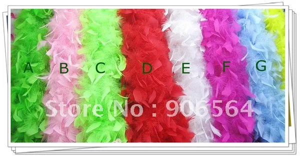 

20Pcs/Lot 200Cm(79") Charming Turkey Feather Strip Wedding Marabou Beautiful Feather Boa 16 Color Selected