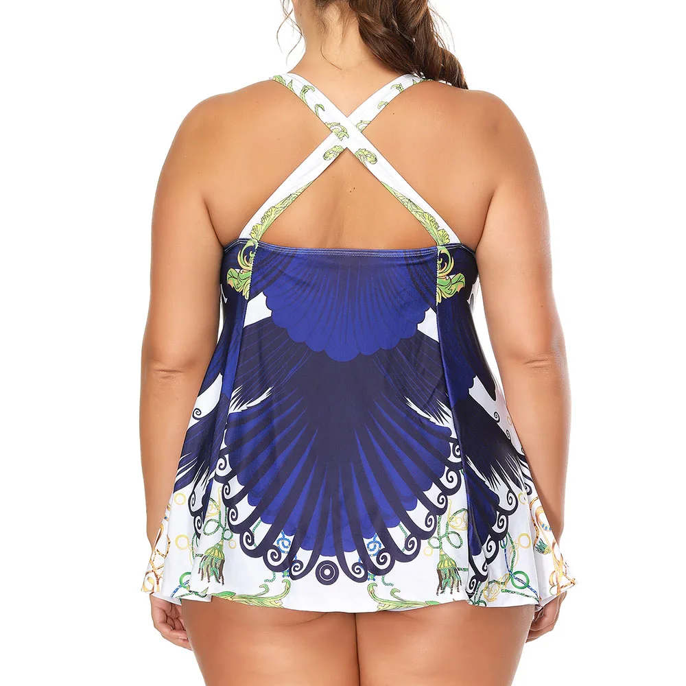 2019 женский купальник с цветочным принтом и перекрестными лямками купальный