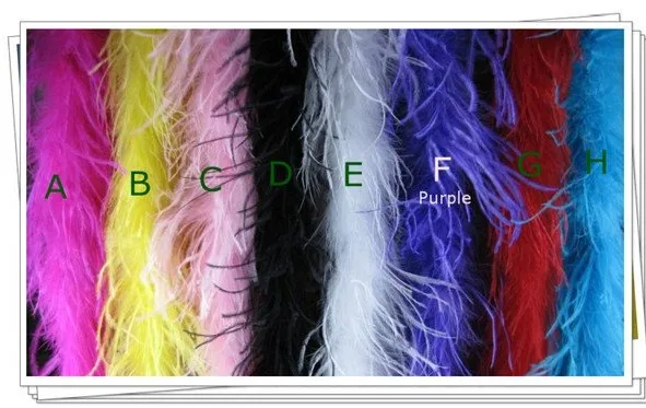 Праздничное украшение разноцветная полоса натуральное красивое страусиное перо