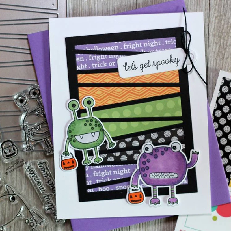 Давайте жуткий Hug Монстр Fang прозрачный силиконовый штамп для DIY