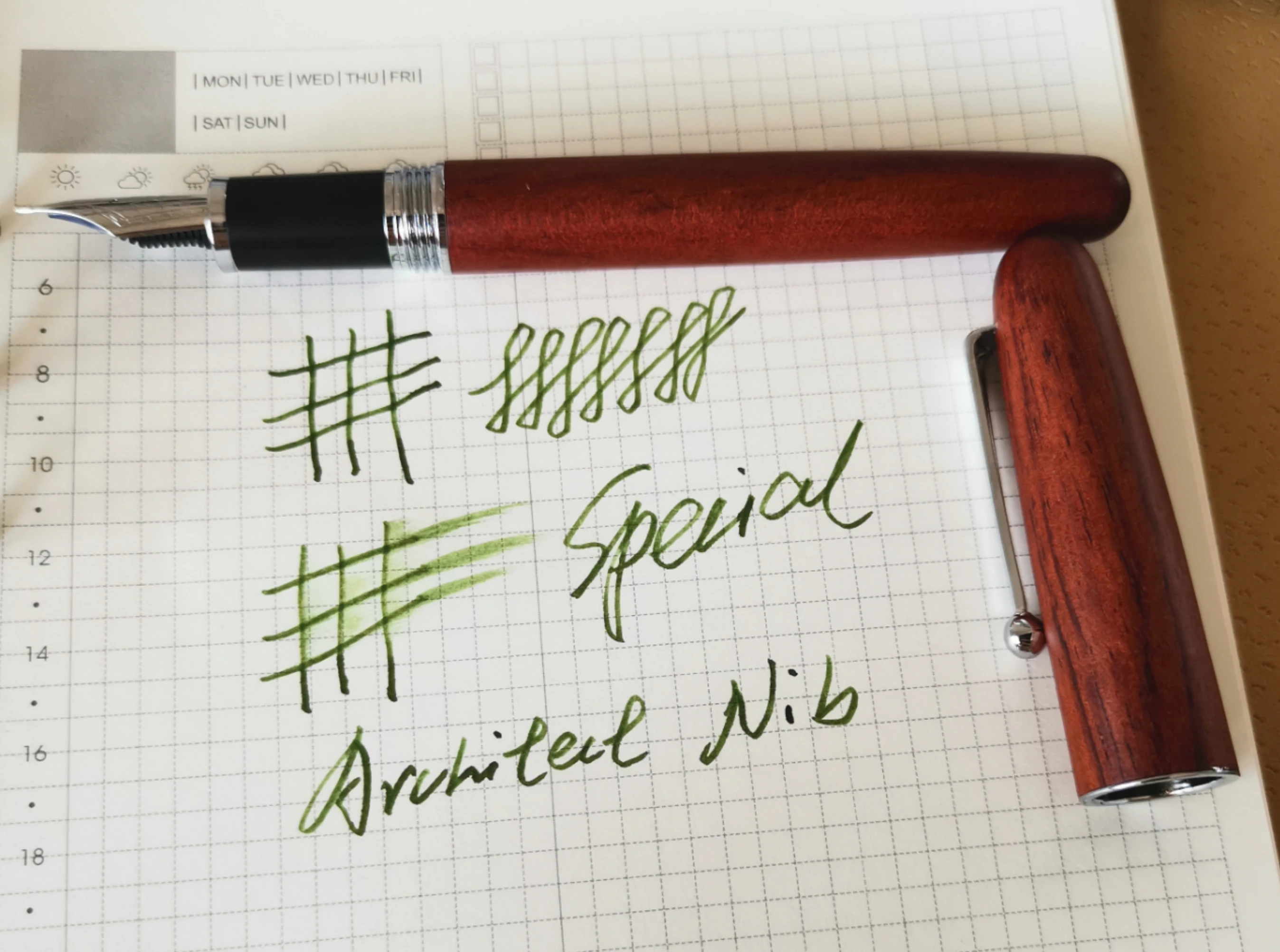 Red Wood Architect Jinhao Wooden Fountain Pen Ink Pen#6 Size F/M Wet/Architect/Fude Nib Optional Stationery Office school supplies - Цвет: Red Wood Architect