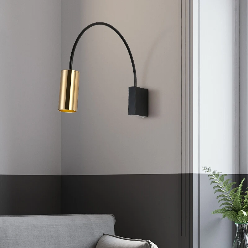 

New Nordic wall lamp Bedside lamp Bedroom Modern living room Walkway Staircase Lamp Simple iron aluminum wall lamp LED lighting