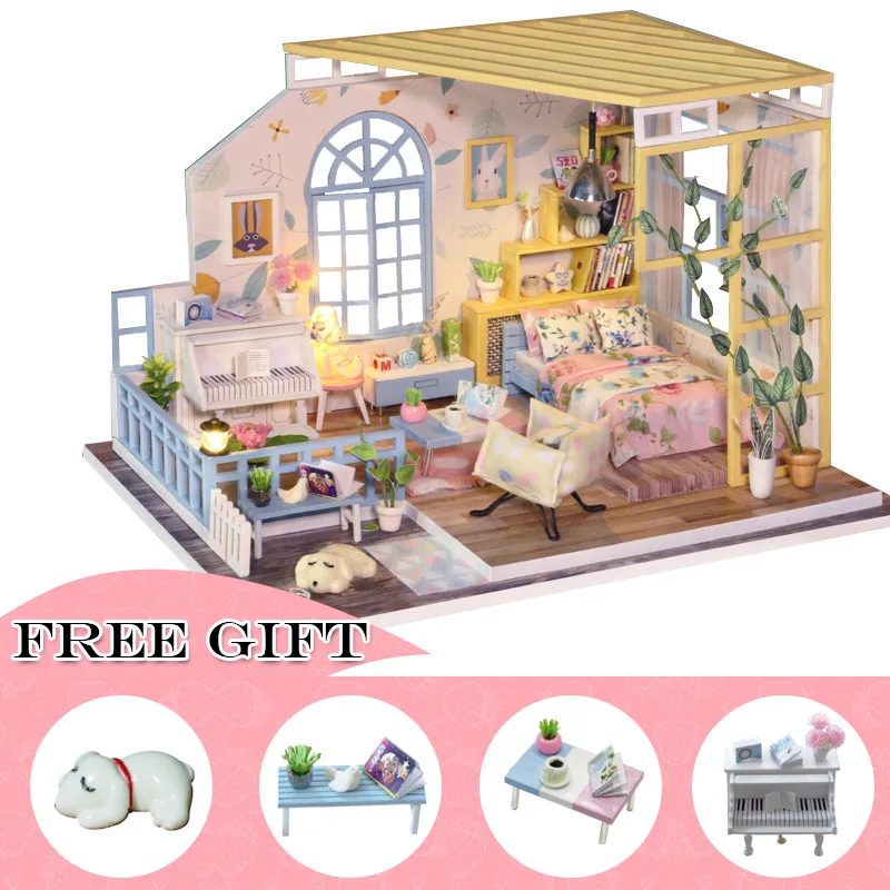 S01A Cutebee Каса Кукольный дом миниатюрная мебель кукольный домик DIY Миниатюрные домики комната коробка театральные игрушки для детей Каса кукольный домик S02B - Цвет: S01A