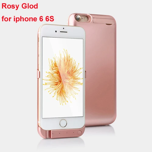 For I6 6S Rosy Gold Зарядное устройство чехол для iPhone 6 6s Plus чехол для аккумулятора power Bank Чехлы для зарядки ультра тонкий внешний для iPhone 6 S - Цвет: For I6 6S Rosy Gold