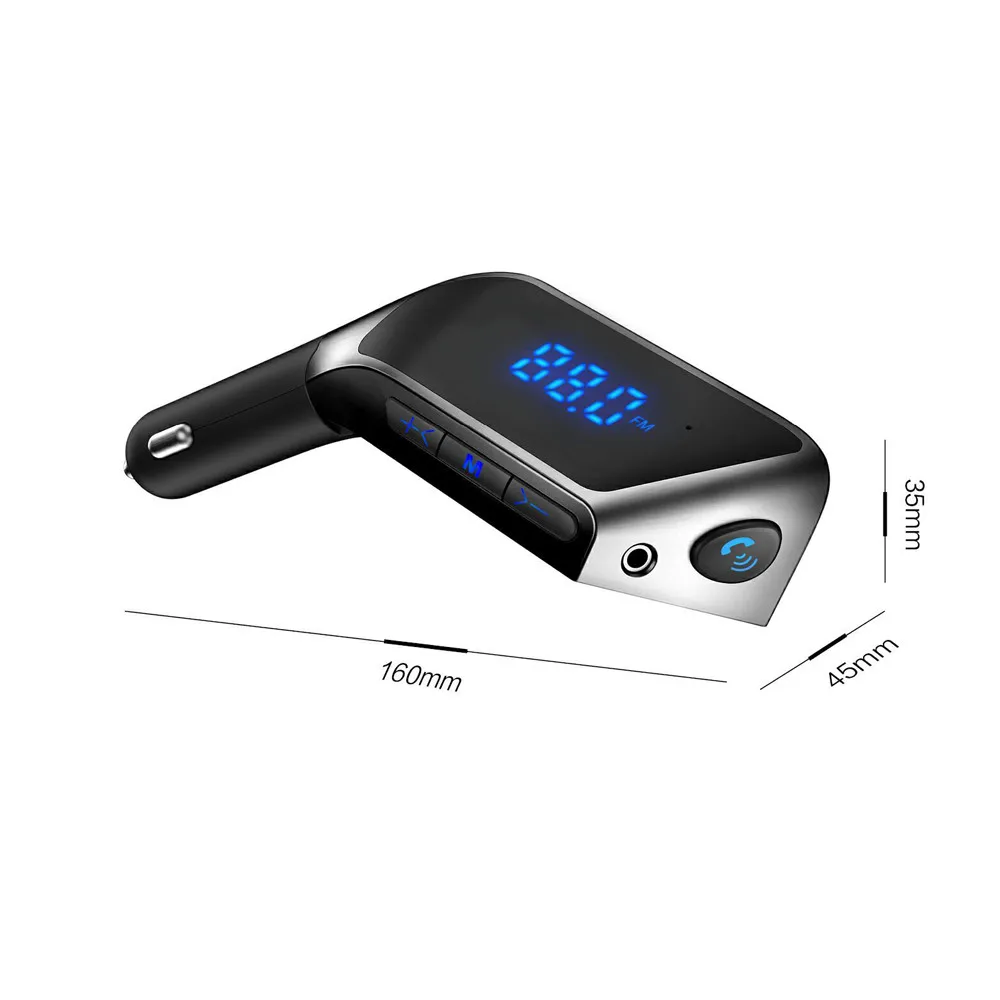 Беспроводной Bluetooth fm-передатчик модулятор громкой связи автомобильный комплект радио адаптер USB зарядное устройство MP3 музыкальный плеер для iPhone Android
