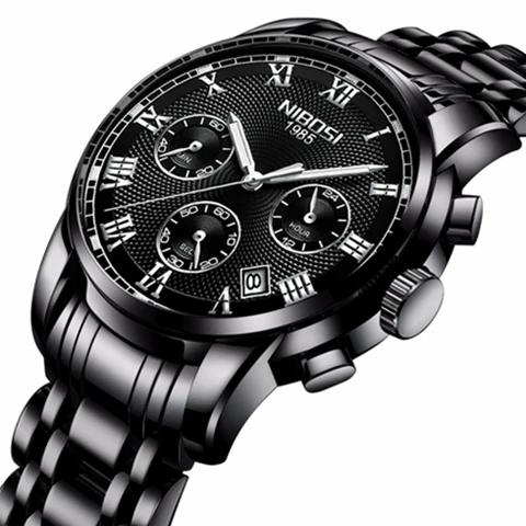 NIBOSI Montre Homme Топ люксовый бренд известный мужские часы бизнес часы золотые часы кварцевые часы военные Relogio Masculino Saat - Цвет: G