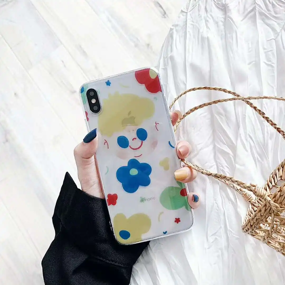 Летний милый чехол для телефона с цветами мальчиков и девочек iPhone 6 6S 7 8 plus XR XS Max X