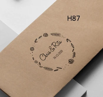 40circle-H87 Свадебная Печать 40 круг на заказ персонализированные свадебные приглашения штамп самостоятельно инкинг на конверте сохранить дату - Цвет: 40circle-H87