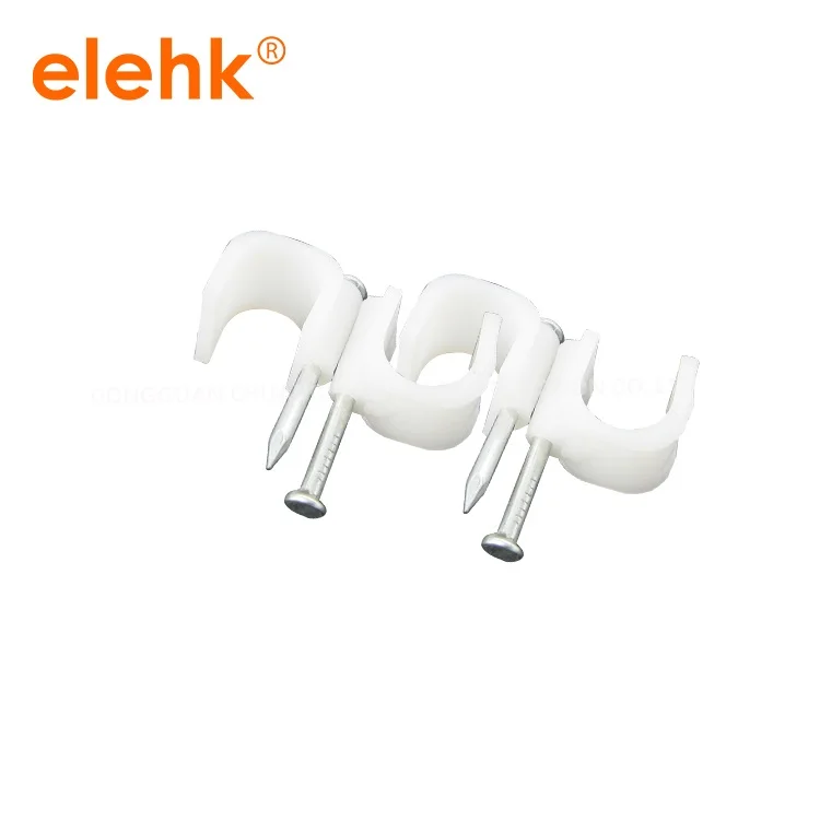 7MM Circle Path cable clips nail wire 100PCS/bag Round white with screw | Строительство и ремонт