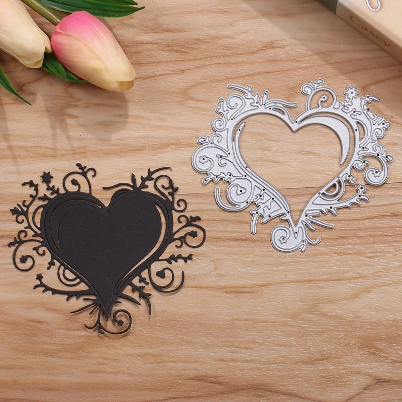 Металлические штампы с милым сердцем трафареты для изготовления карт