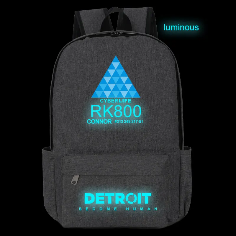 Детройт станьте человеком рюкзак rk800 Рюкзаки Наплечные дорожные школьные сумки