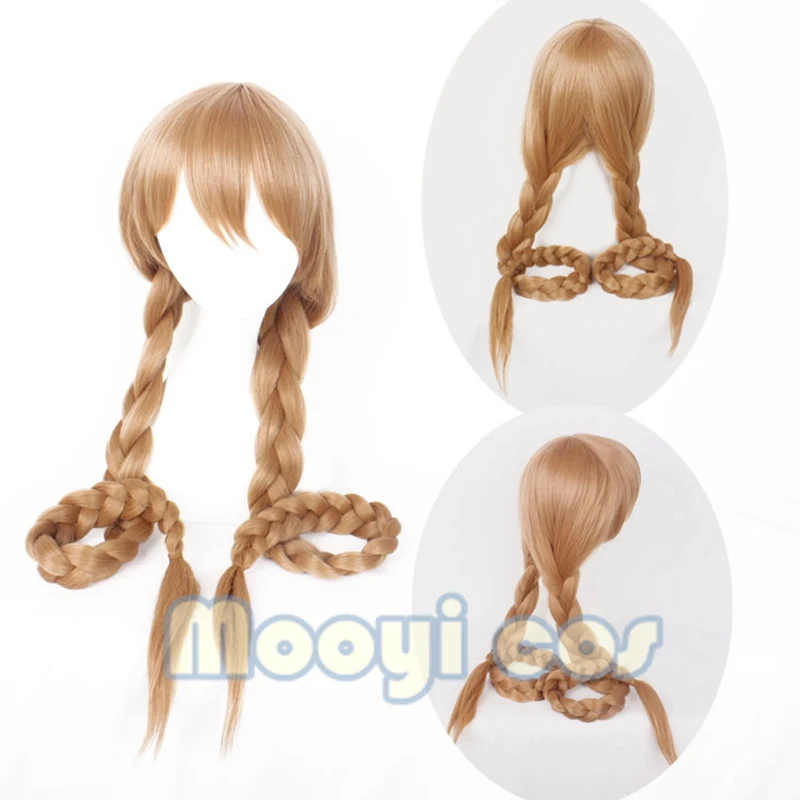 

Shining Hearts: Shiawase No Pan The honey dew Cosplay Wig 120cm Long Braided Synthetic Hair Wig for Anime Party Linen Color