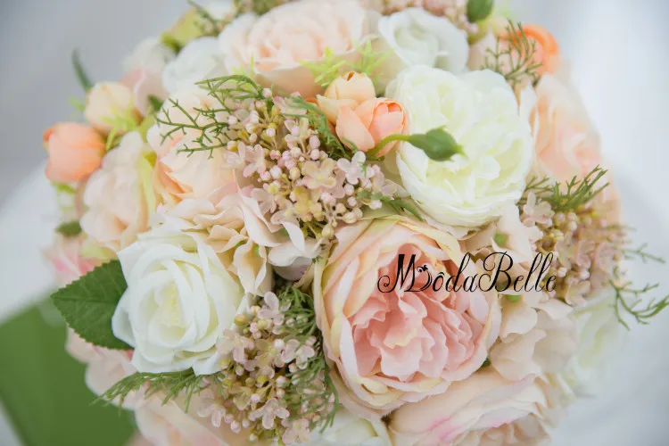 Modabelle шампанское роза искусственный букет невесты белый цветок свадебные букеты