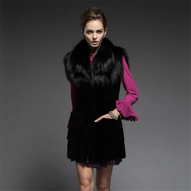 Женский жилет из искусственного меха сезон осень зима 2019 теплая безрукавка