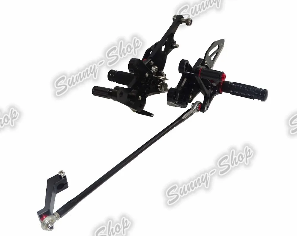 Регулируемый задний райдер Rearset отдых Peg педаль черный для 2006 2015 2014 2013 2012 2011 2010 2008
