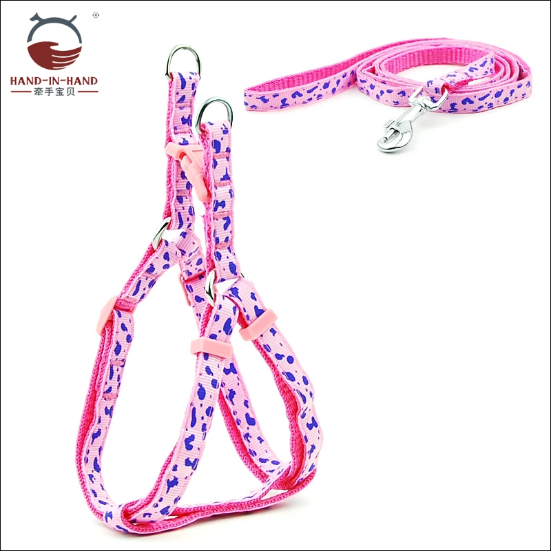 Dog Cat Harness and Leash Small Medium Dog Pet Product Cow Pattern Print Harness and Lead Set