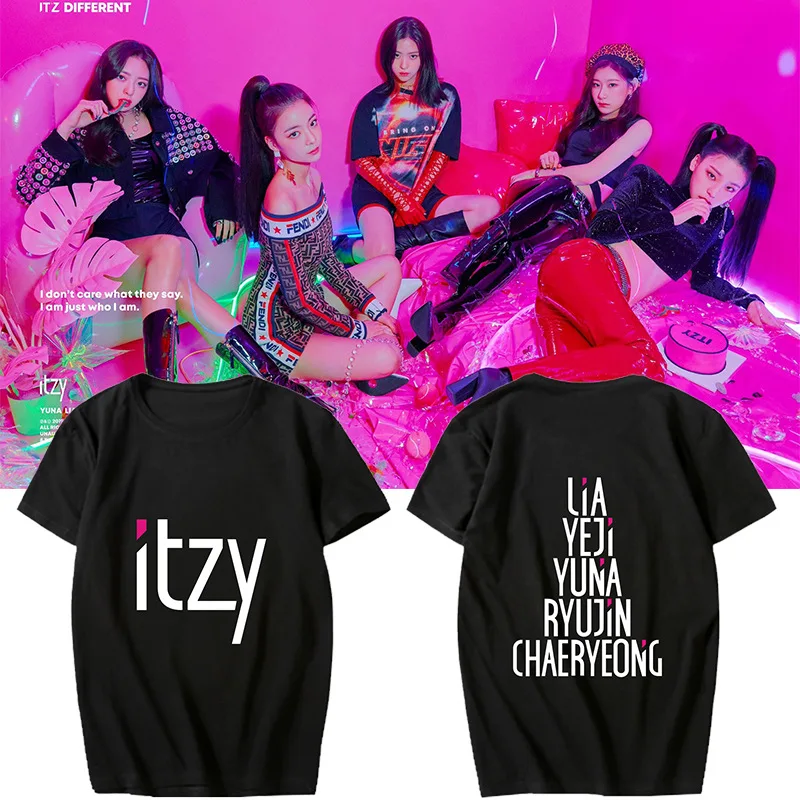 Kpop MIXNINE ITZY YUNA RYUJIN CHAERYEONG LIA YEJI корейский стиль футболки хип-хоп футболка с коротким