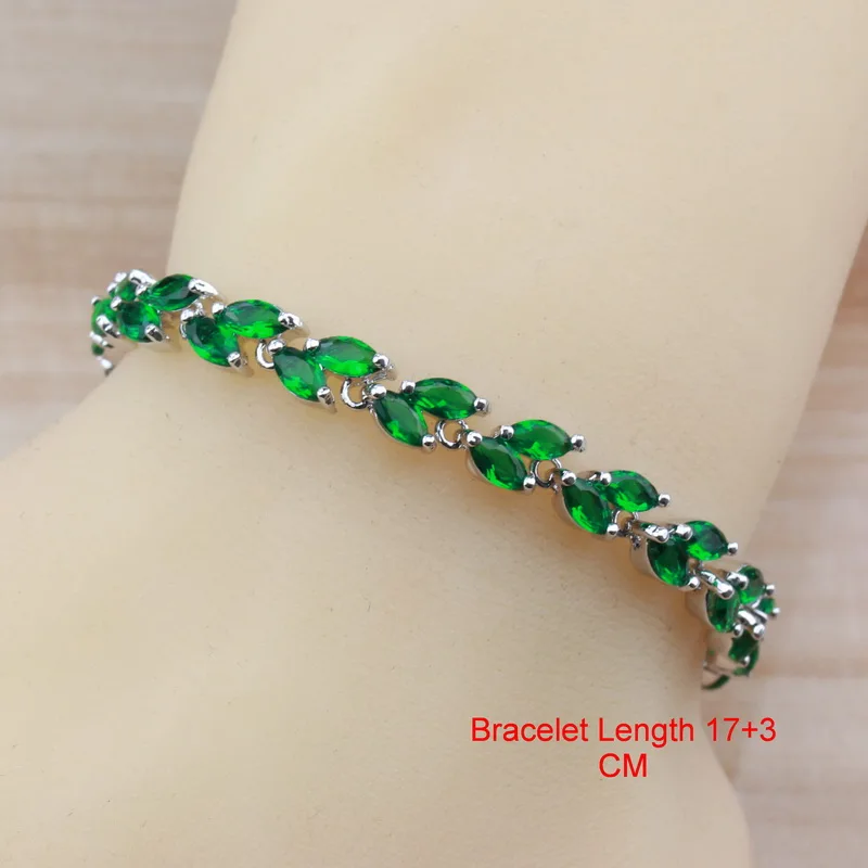 Женские модные свадебные зеленые Ювелирные наборы с натуральными камнями CZ