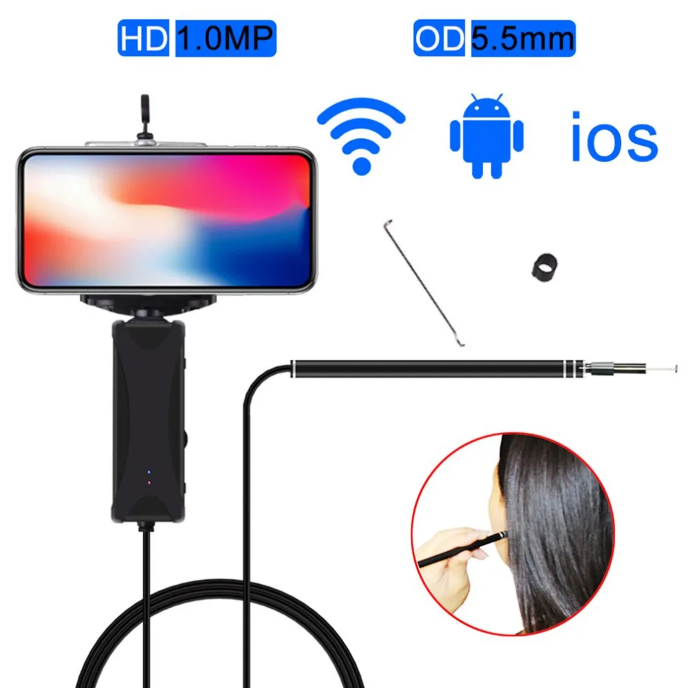 Wifi HD hand-hold Multifunctional Endoscope &amp Visual Earpick USB Ear Cleaning Earwax Removal Drop Shipping | Красота и здоровье