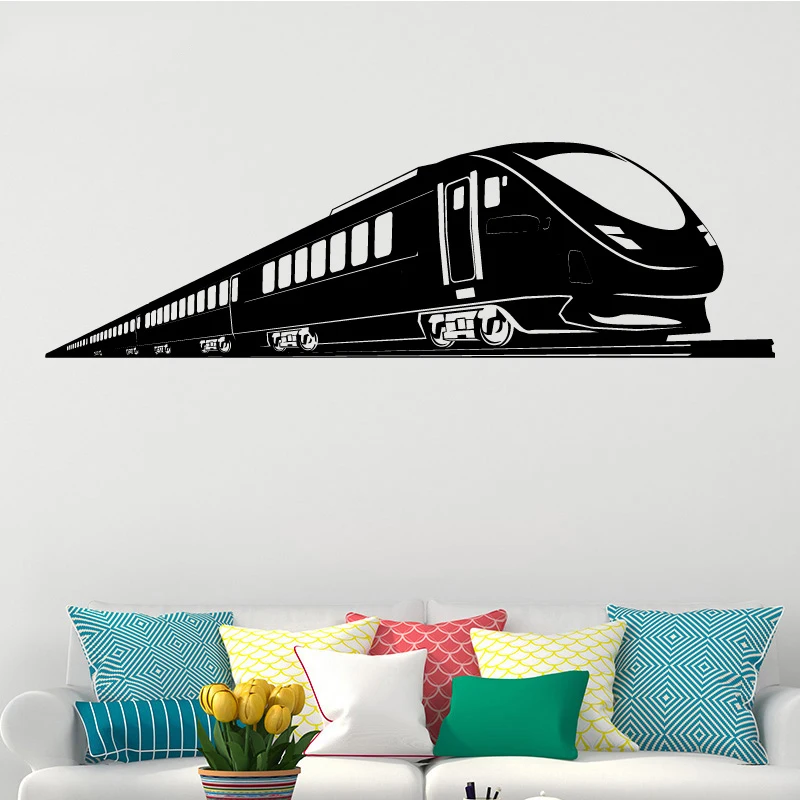 Фото Современный поезд персонализированные наклейки на стену обои наклейка графика