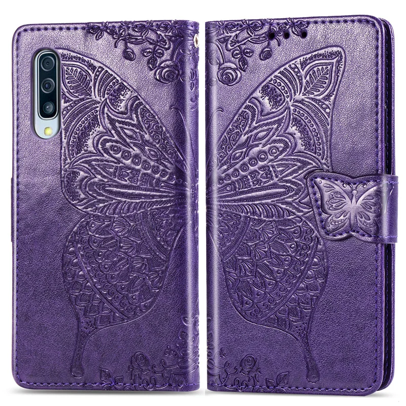 3D бабочка PU кожаный флип чехол для samsung Galaxy A10 чехол для samsung A30 A40 A50 A70 смартфон Капа кошелек сумка