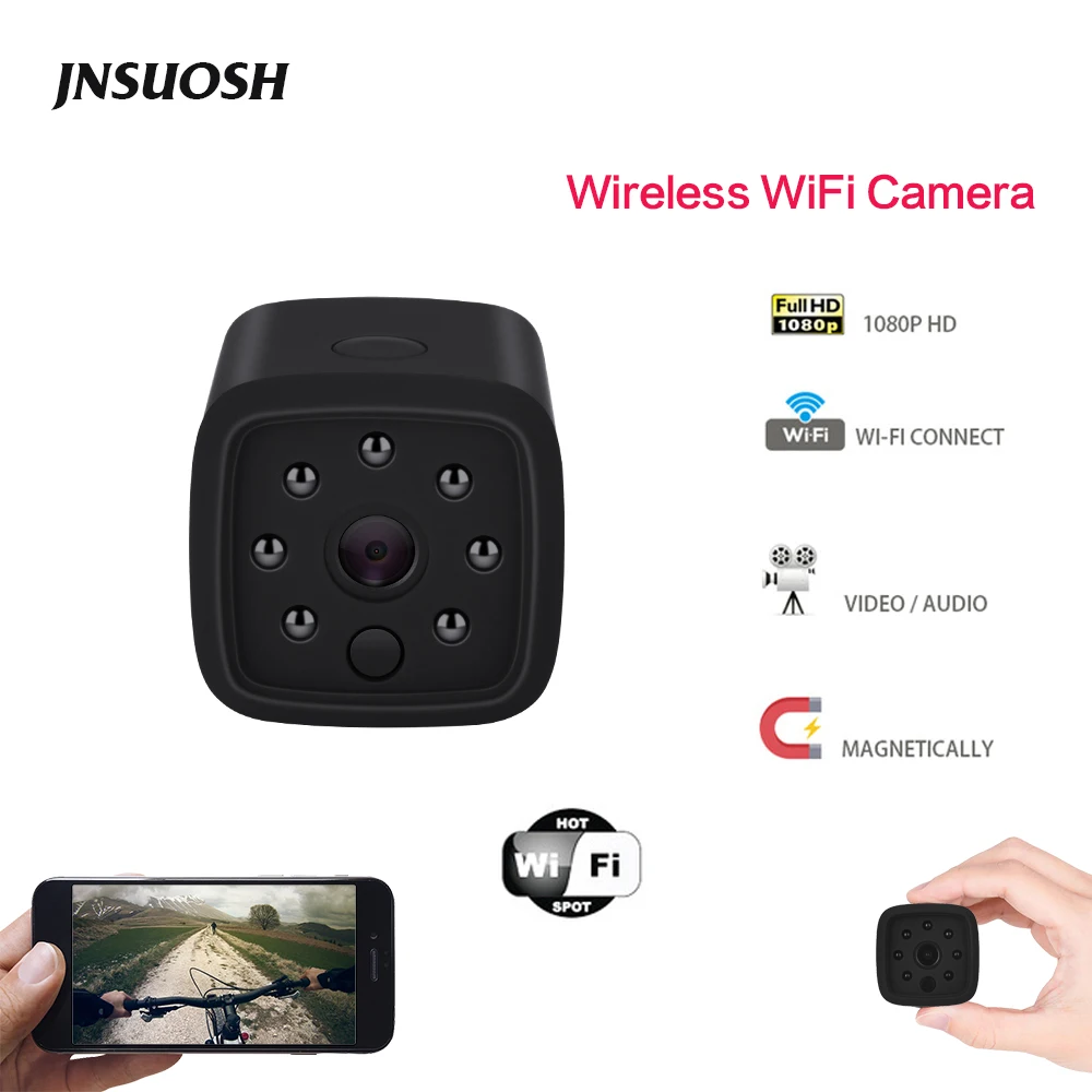 Мини камера Wifi IP с датчиком движения 1080P мини камера Wifi HD ночного видения для iphone Android видео безопасности магнитный зажим