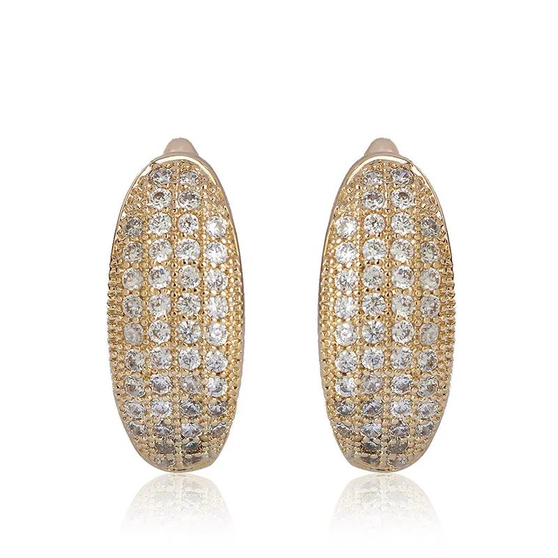 Классические блестящие циркониевые серьги-гвоздики в виде Ежика для невесты