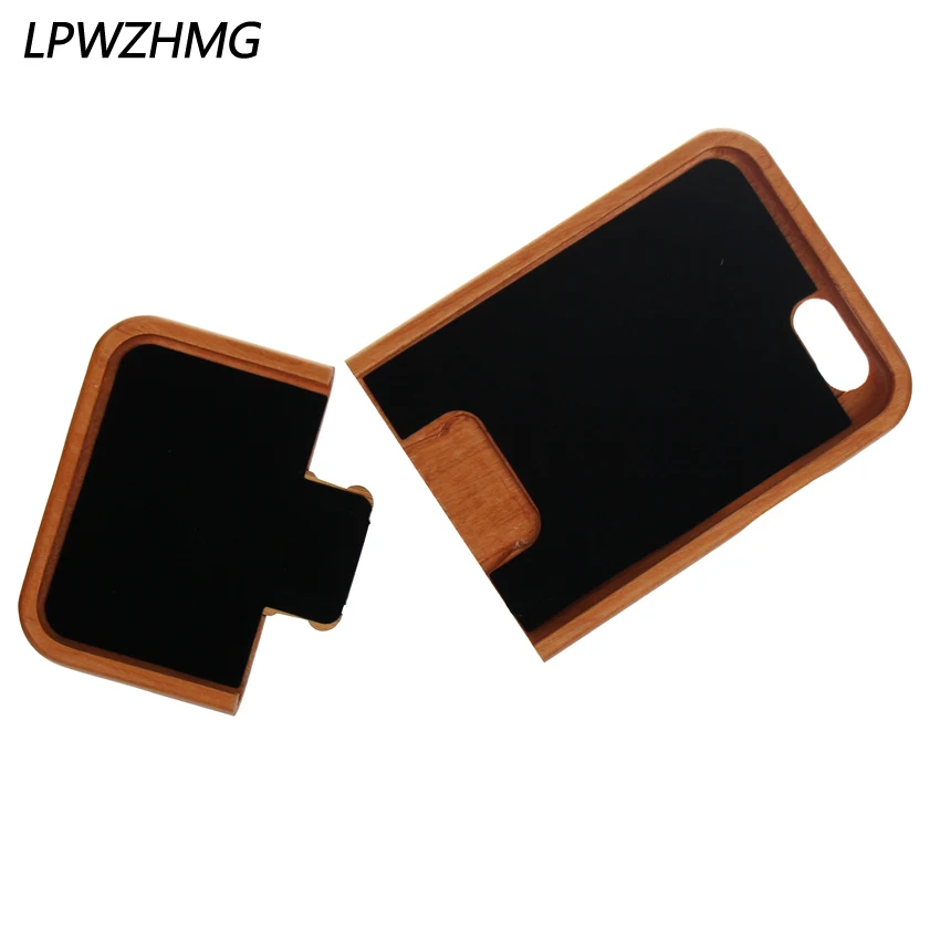 LPWZHMG Natural Anti-Knock Back Wood Phone Cases For Iphone 5 5S SE 6 6s 6plus 6splus 7plus Two Stage Fission Mobile Shell |
