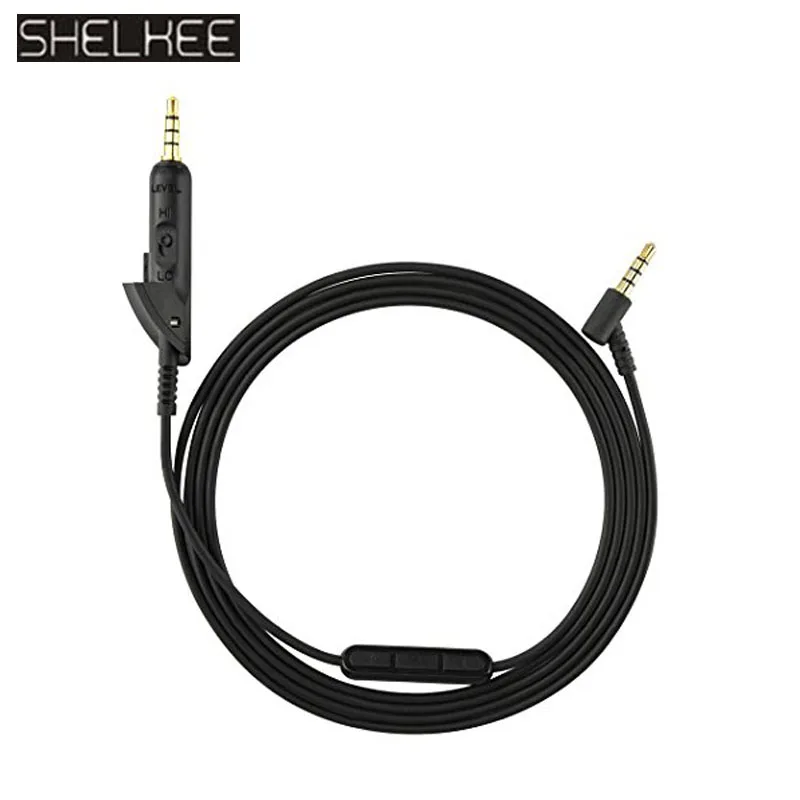 

Запасной аудиокабель SHELKEE для наушников Bose Comfort2 QC15/QC2, кабель для наушников с управлением громкостью микрофона