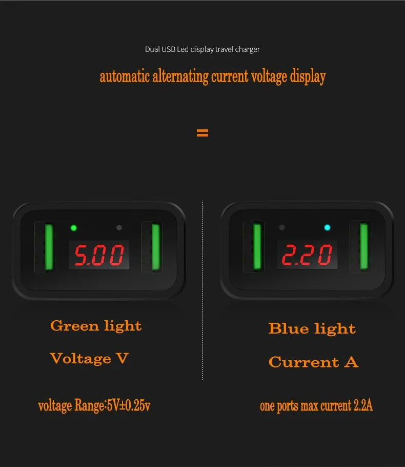 Умное цифровое быстрое зарядное устройство с двумя USB портами 5 В дисплей