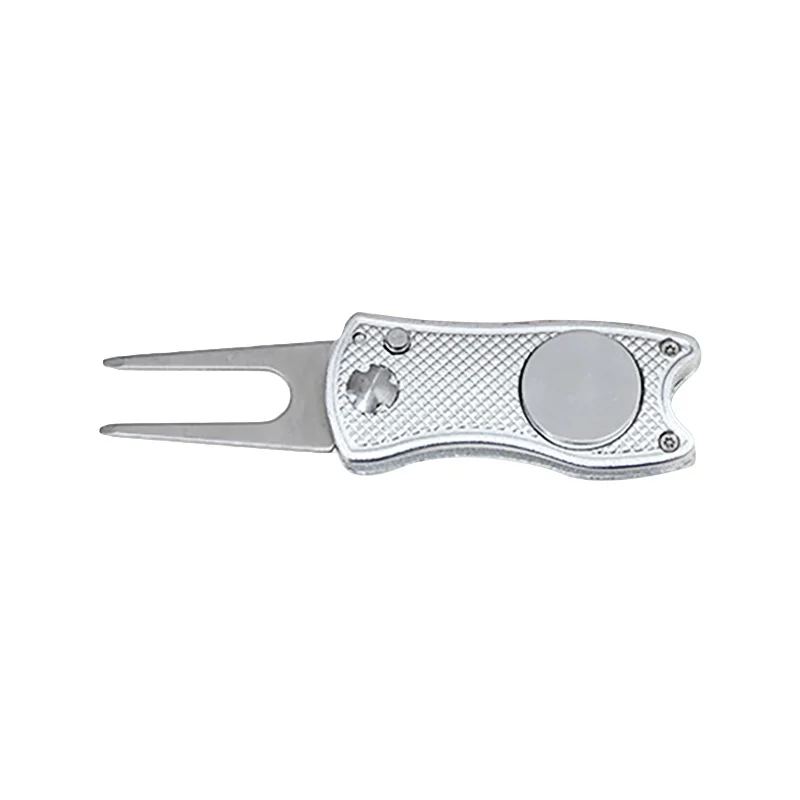 Нержавеющая сталь, для гольфа Divot Repair Switchblade инструмент шаг паз очиститель Магнитная вилка для гольфа установка зеленая вилка обучение