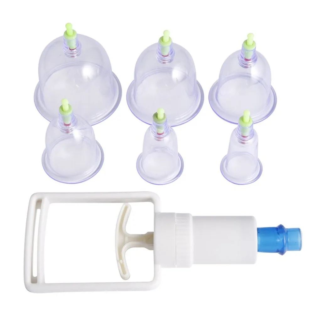 

1 Set Body Healthy Care 6Cups Kit Cupping Therapy Cups Set Massage Cans Massager Health Monitors Product Cans Opener Pull Vacuum