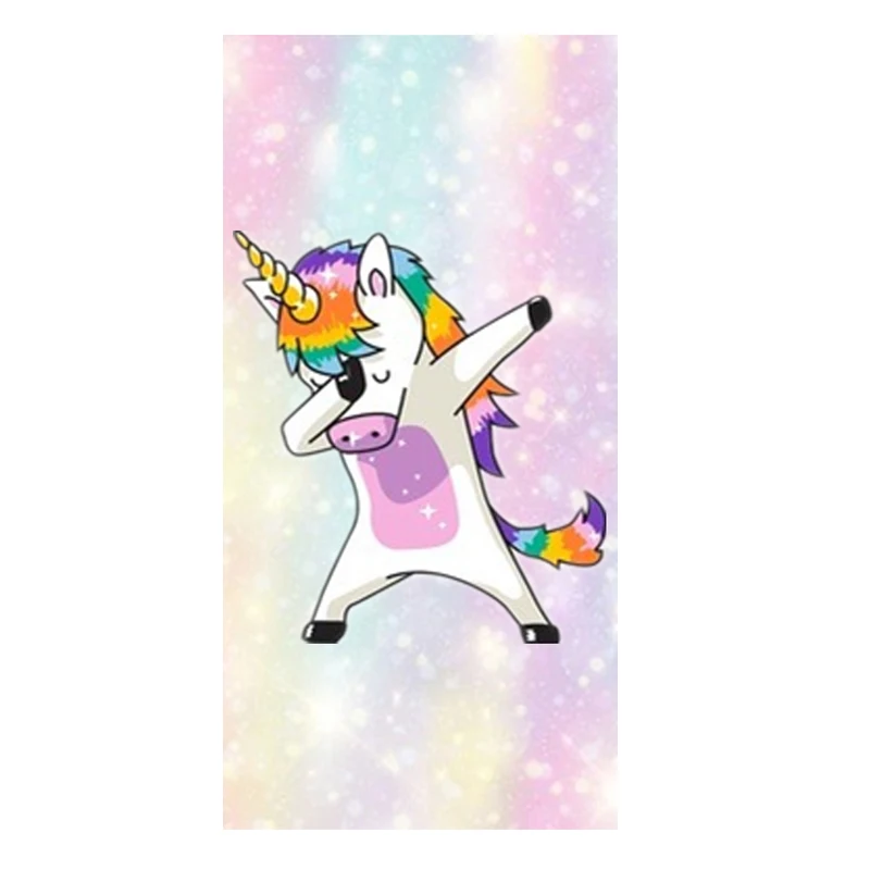 Забавное полотенце для пляжа и путешествий с единорогом взрослых детей